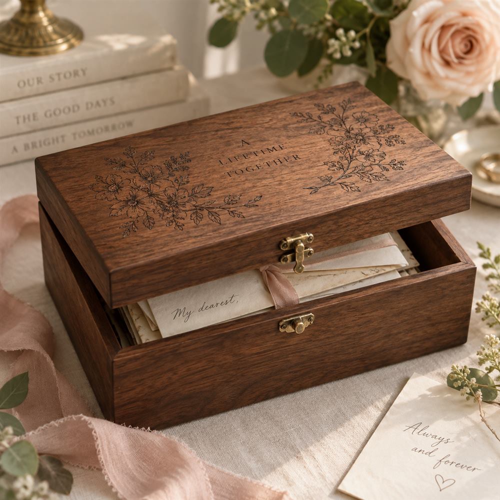 Engraved Wooden Keepsake Box